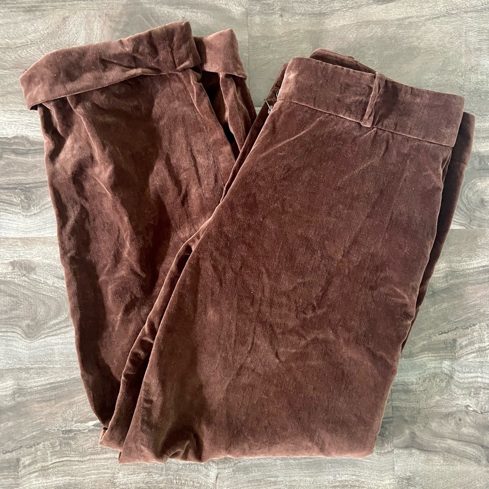 Women’s Jil Sander Brown Velvet Trousers. EU 40. US Size 8.